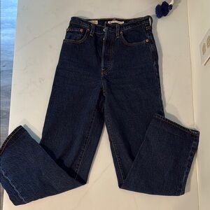 Levi’s Ribcage Straight Ankle Dark Blue Denim Jeans